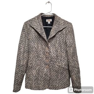 Talbots Womens Silk Blend Tweed Blazer Suit Jacket Size 10